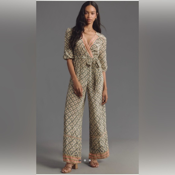 NWT Farm Rio x Anthropologie V-Neck Jumpsuit